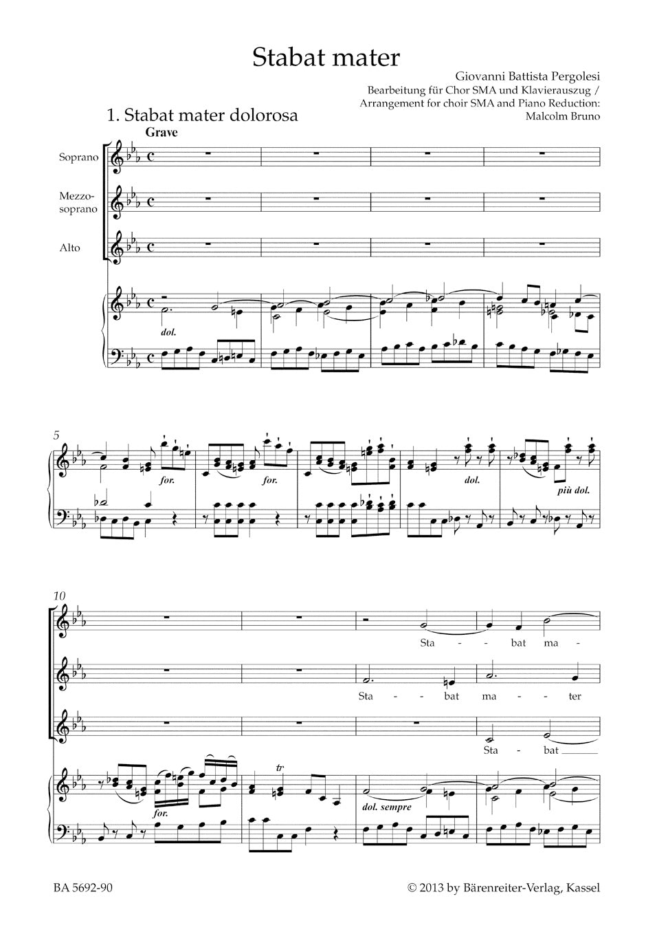 Pergolesi Stabat mater (Arranged for female choir (SMA))
