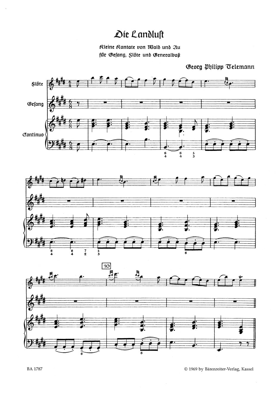 Telemann Die Landlust -Kleine Kantate von Wald und Au- (aus Moralische Kantaten III)