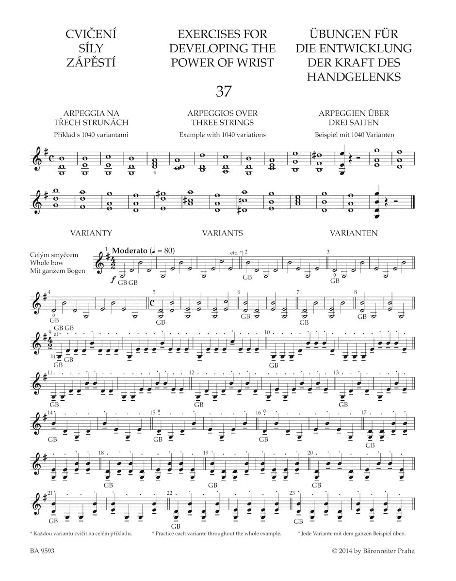 Ševčík: School of Bowing Technique, Op. 2 - Book 3 (Exercises for the Wrist II)