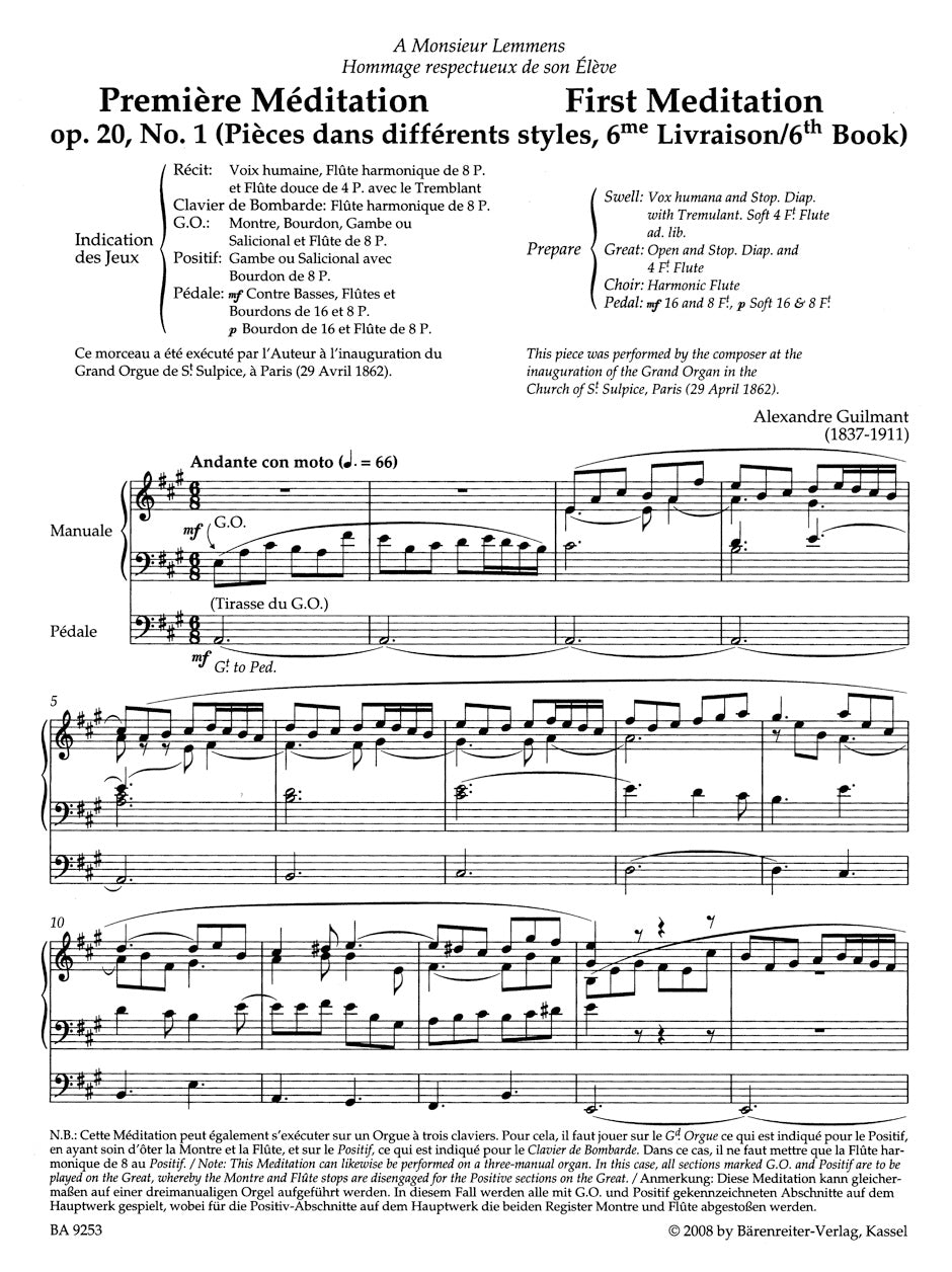 Guilmant Concert and Character Pieces 2 for Organ (Volume 6)