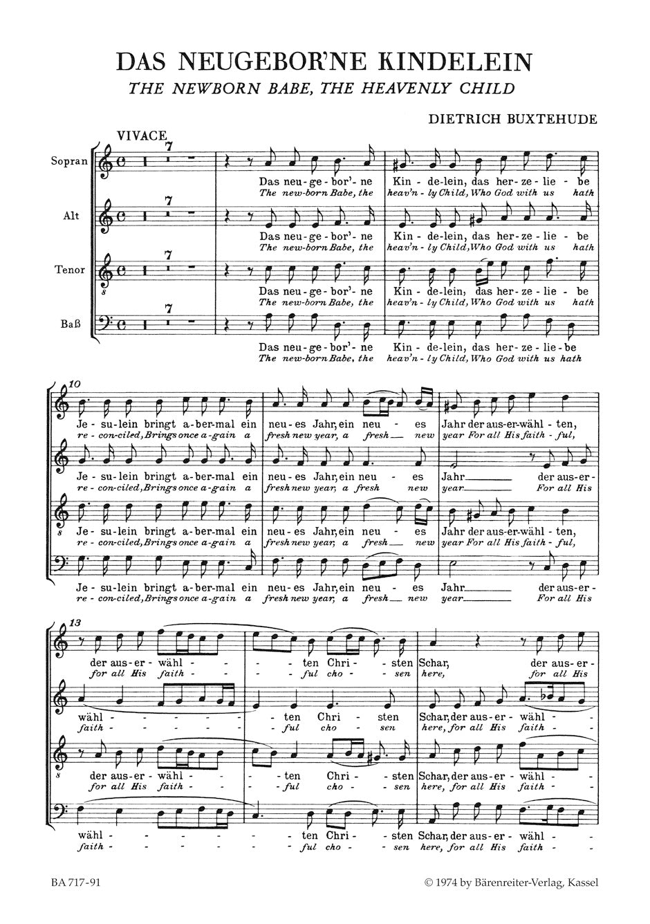 Buxtehude The newborn babe, the heavenly child BuxWV 13 -Cantata-