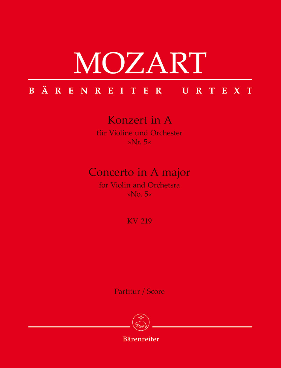 Mozart Concerto for Violin and Orchestra Nr. 5 A major K. 219 (Full Score)