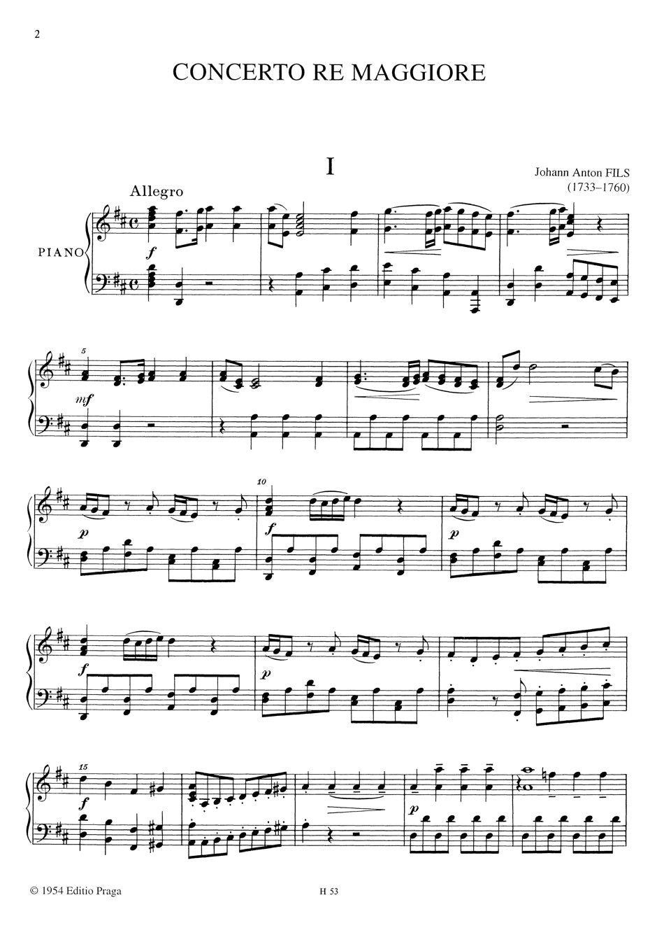 Fils: Concerto D Major