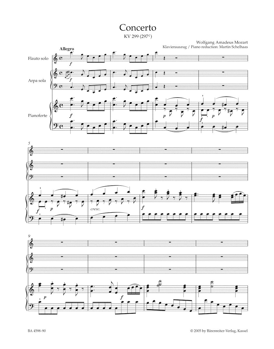 Mozart Concerto for Flute, Harp and Orchestra in C major K 299(297c)