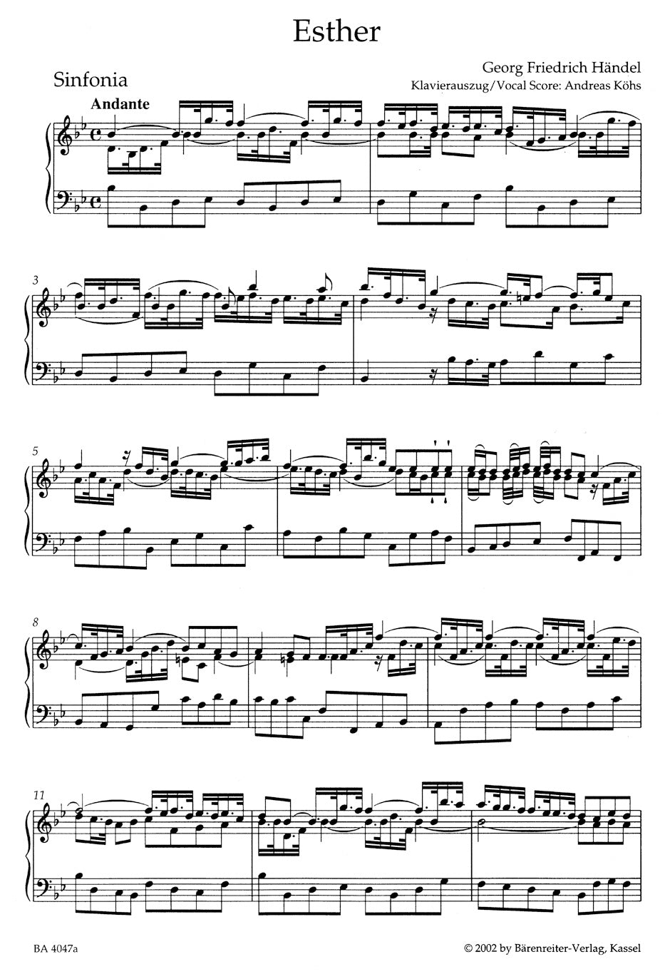 Handel Esther HWV 50a -Oratorio in six scenes- (First Version 1720)