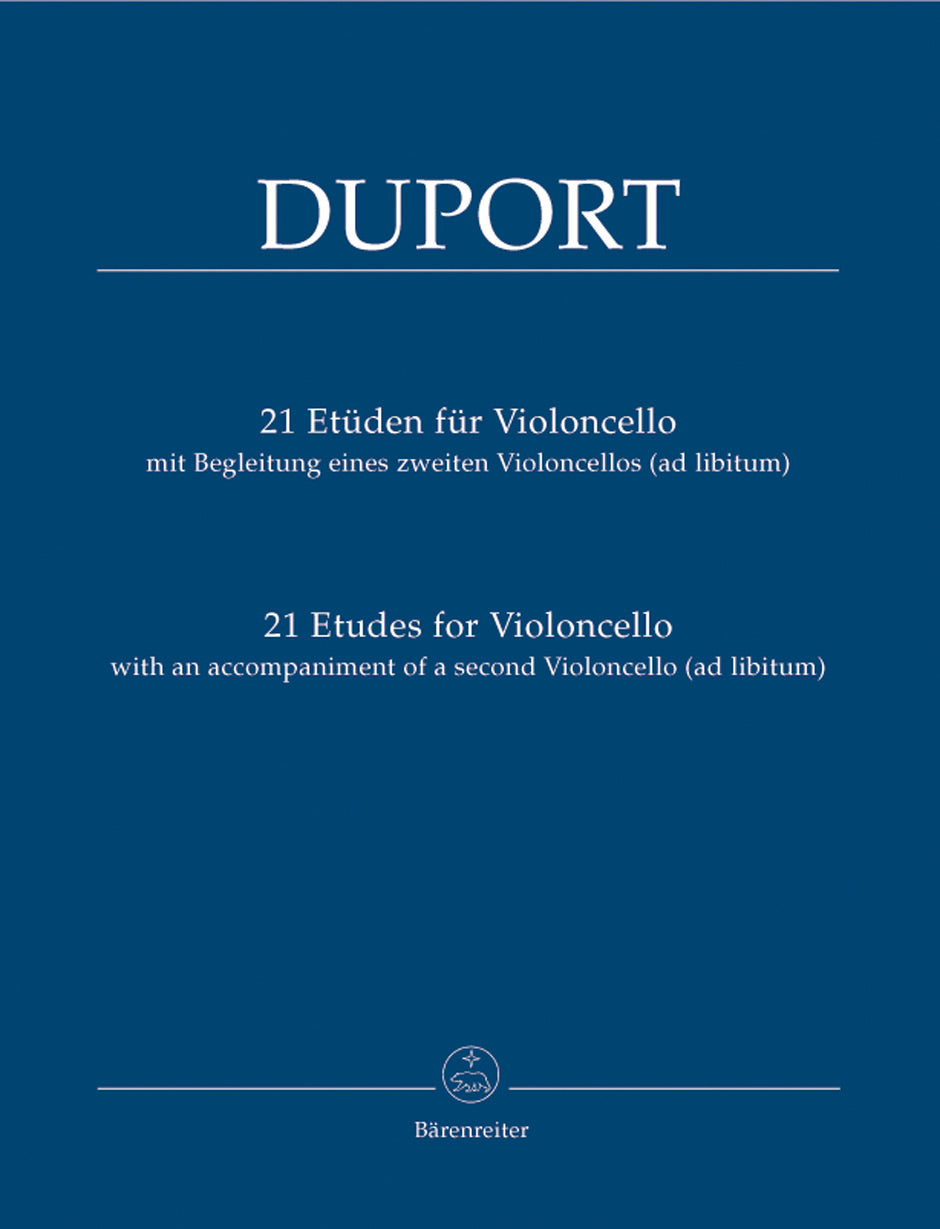 Duport 21 Etudes for Violoncello with an Accompaniment of a 2nd Violoncello (ad lib.)