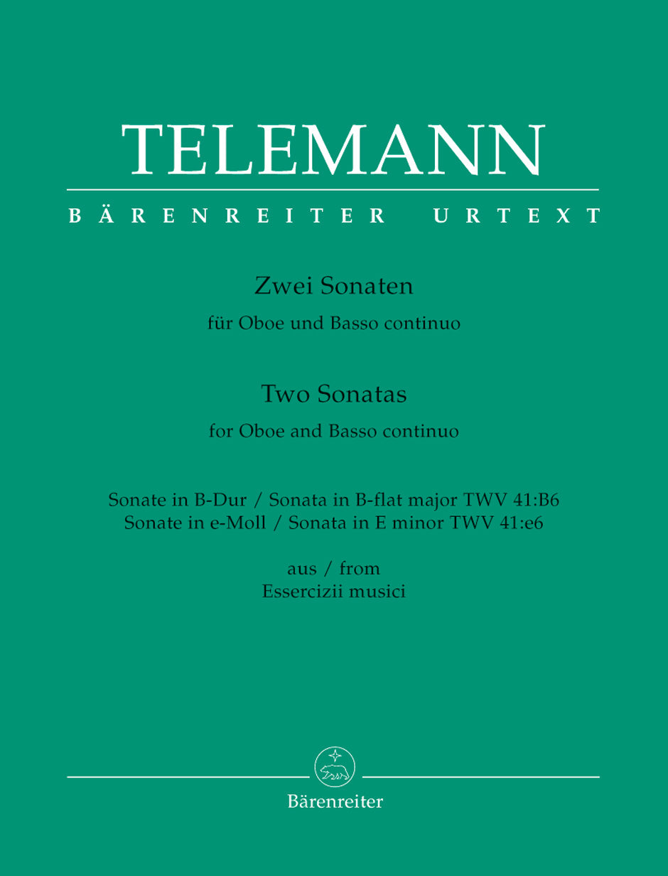 Telemann Two Sonatas for Oboe and Basso continuo (from Essercizii musici)