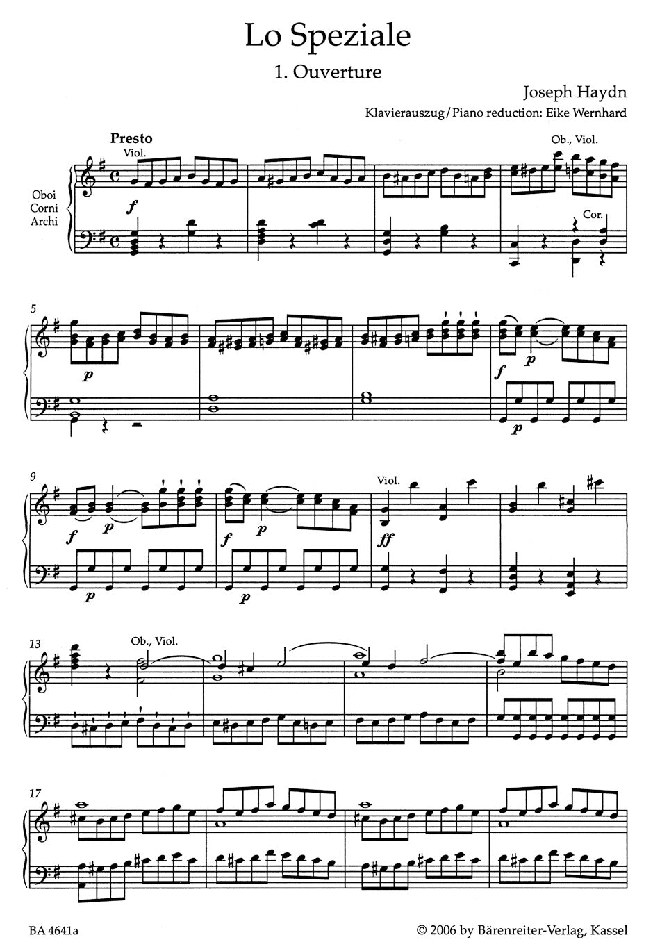 Haydn Lo Speziale - Der Apotheker Hob. XXVIII:3 -Dramma giocoso-