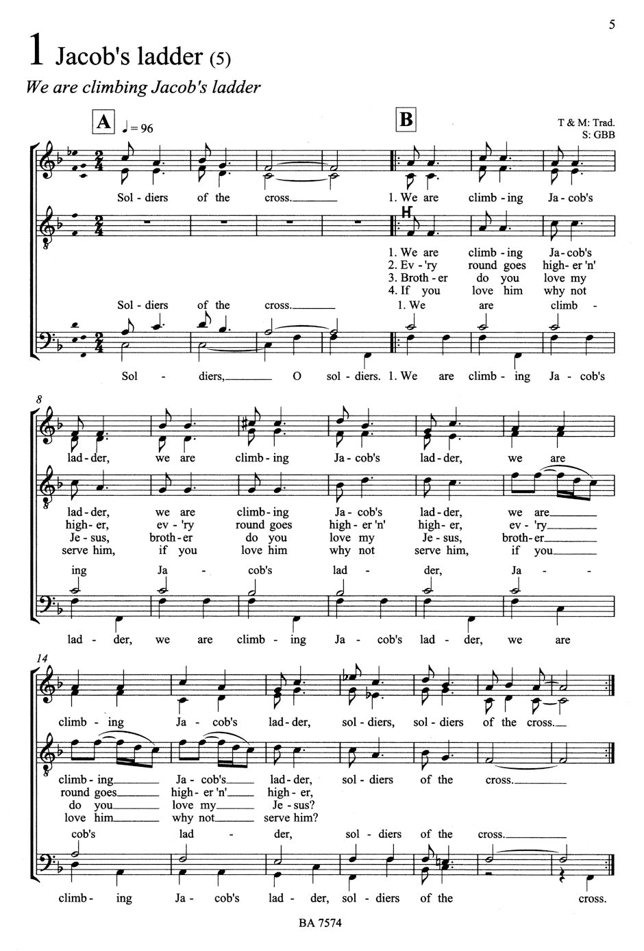 64 Spirituals a cappella -traditional Afro-American songs-