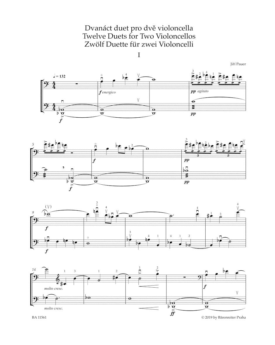 Pauer 12 Duets for 2 Cellos