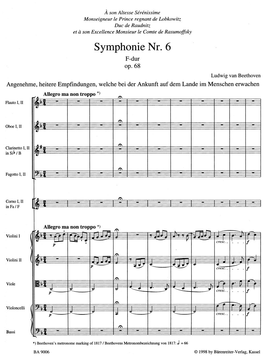 Beethoven Symphony Nr. 6 F major op. 68 "Pastorale" Full Score