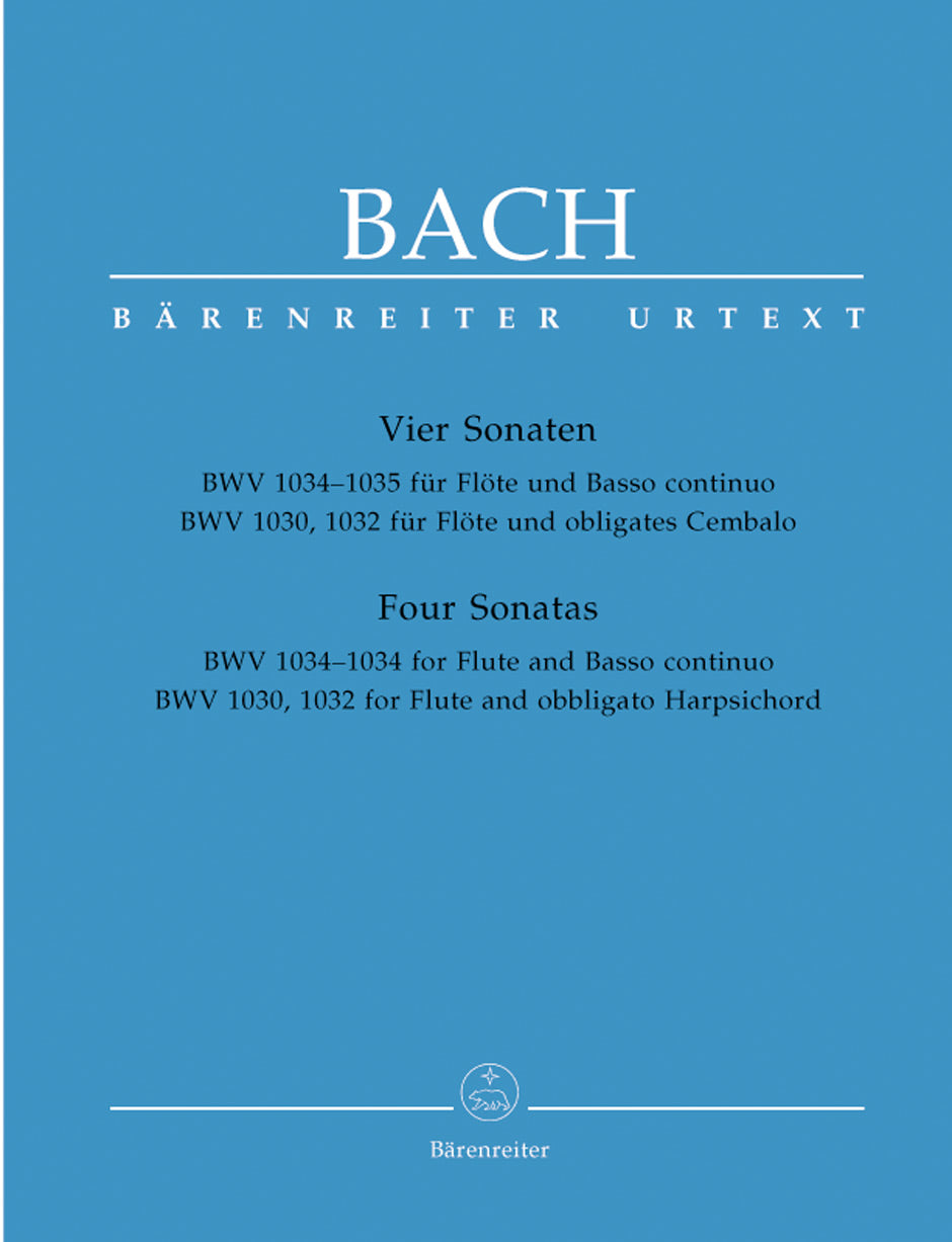 Bach 4 Sonatas -BWV 1034-1035 for Flute and Basso continuo. BWV 1030, 1032 for Flute and obbligato Harpsichord-