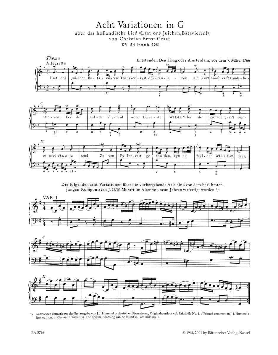 Mozart Variations for Piano