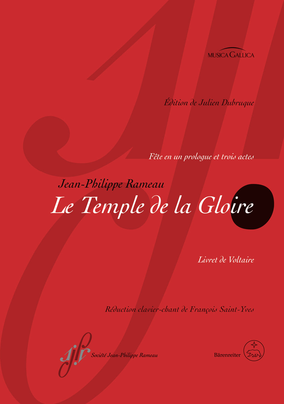 Rameau Le Temple de la Gloire - Vocal Score