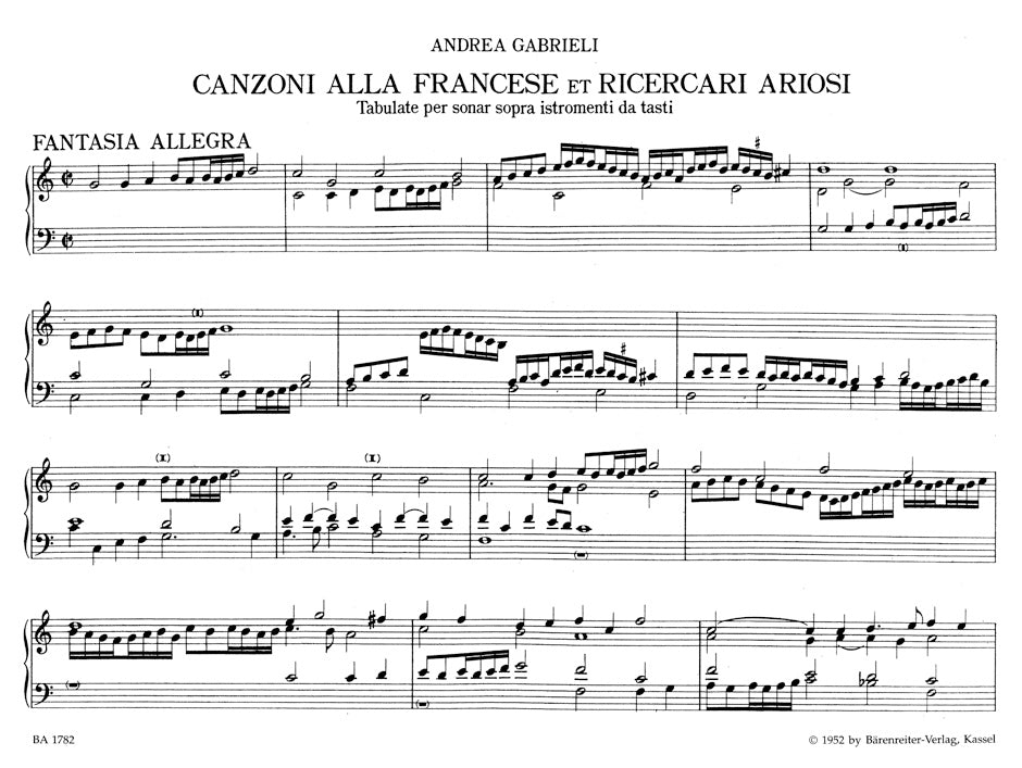 Gabrieli Canzonen und Ricercari ariosi für Orgel oder Cembalo