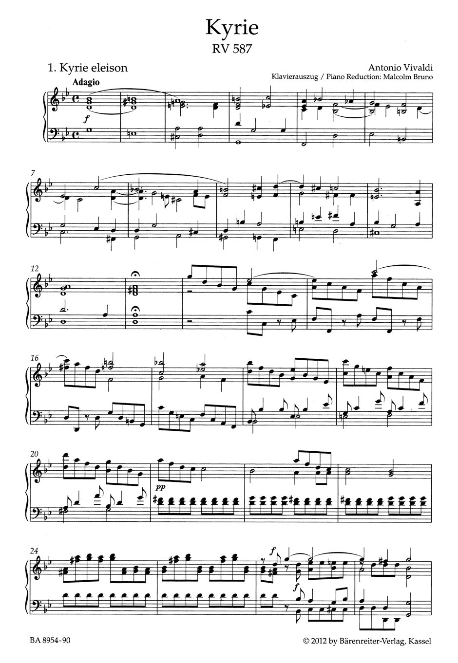 Vivaldi Kyrie RV 587 (Arrangement for Choir SSAA)