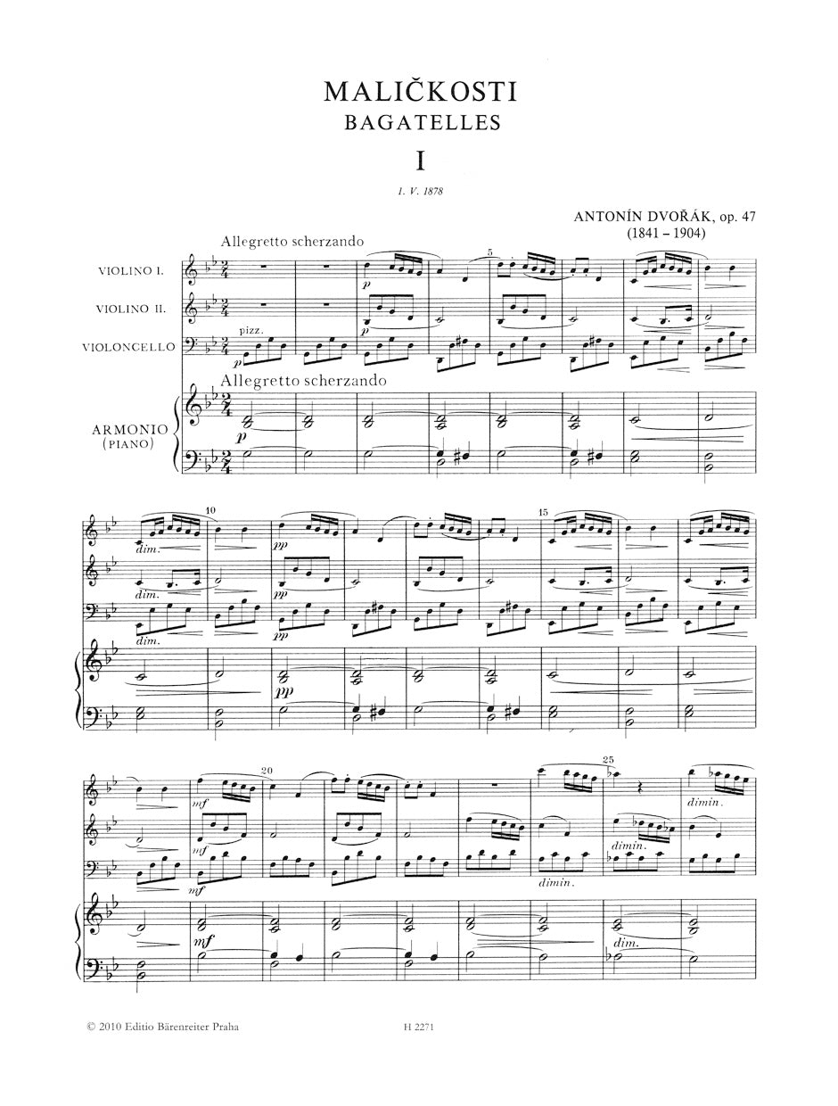 Dvorak Malickosti (Bagatelles) Opus 47