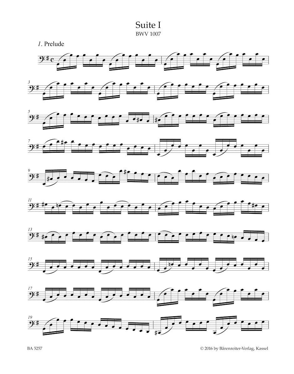 Bach Six Suites for Violoncello solo BWV 1007-1012 (Urtext of the New Bach Edition - Revised (NBArev))