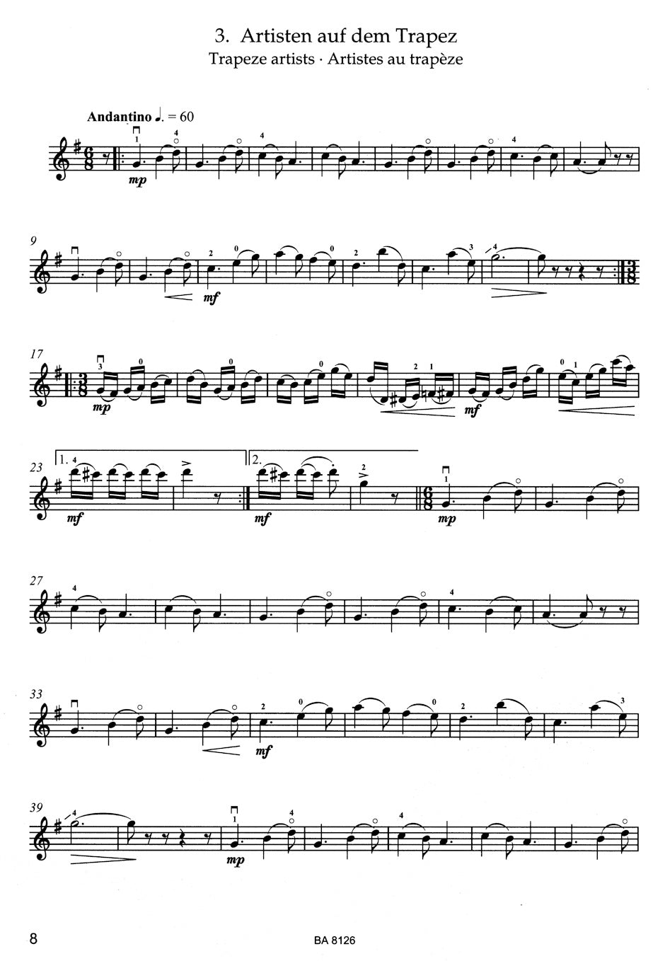 Cofalik: At the Circus for Violin and Piano