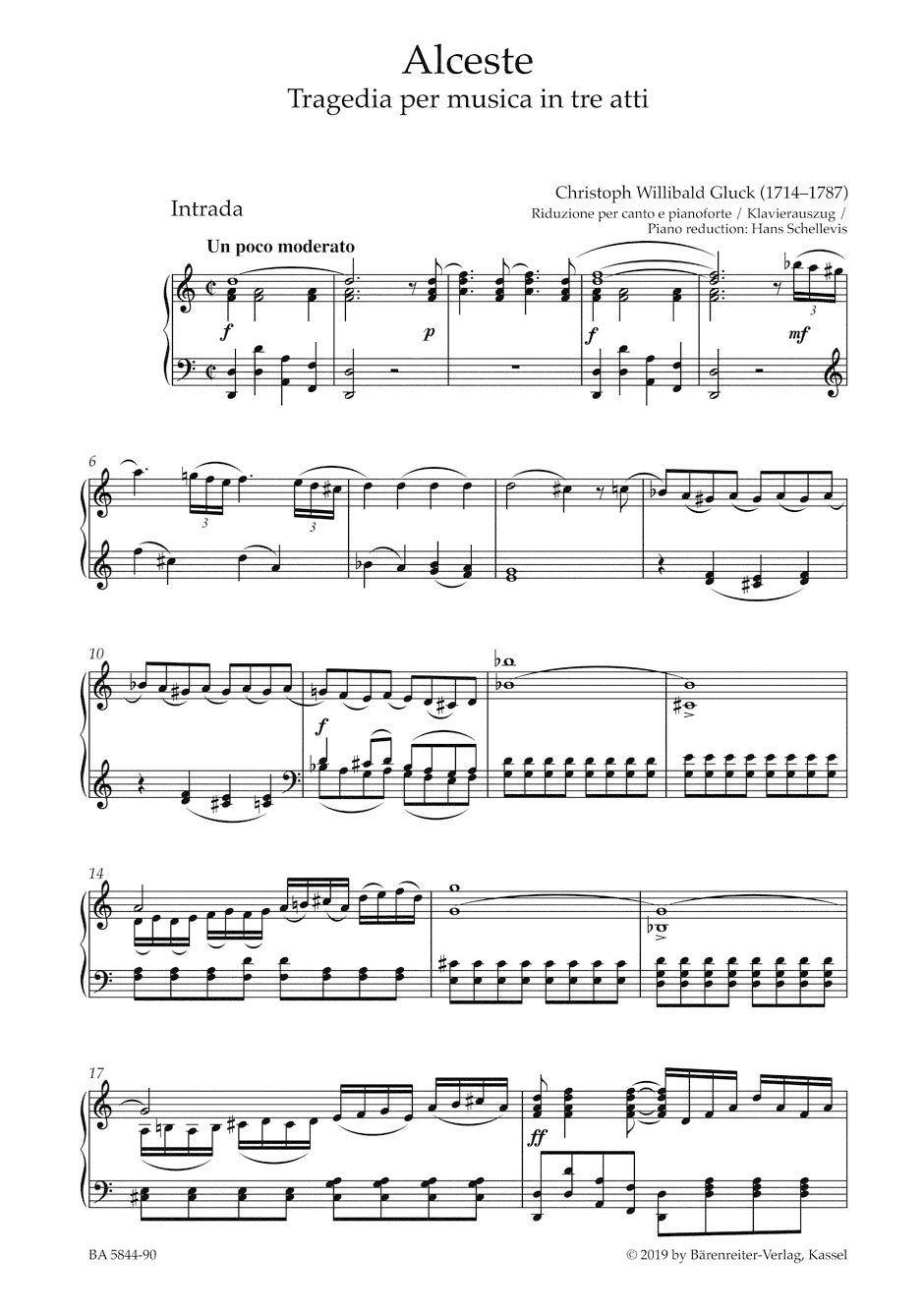 Gluck Alceste -Tragedia per musica in three acts- (Vienna version 1767)