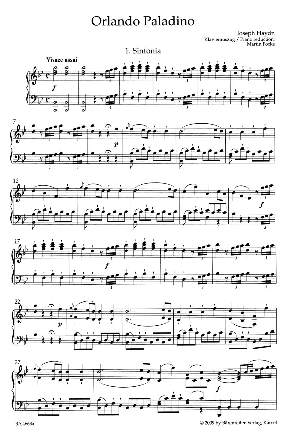 Haydn Orlando paladino Hob.XXVIII:11 -Dramma eroicomico in drei acts-