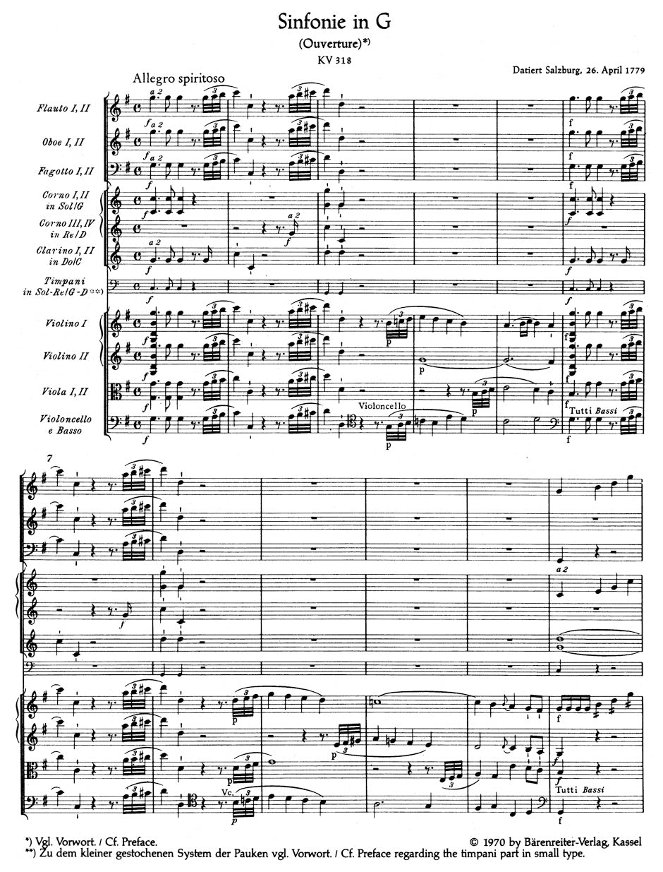 Mozart Symphony No. 32 G major K. 318 -Overture-