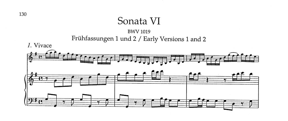 Bach Six Sonatas for Violin and Obbligato Harpsichord BWV 1014-1019