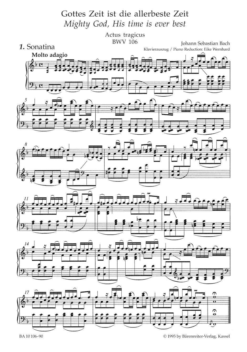 Bach Mighty God, His time is ever best BWV 106 "Actus tragicus"