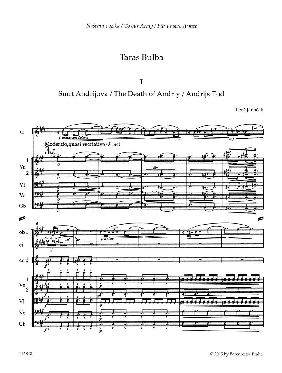 Janacek Taras Bulba -Rhapsody for Orchestra-