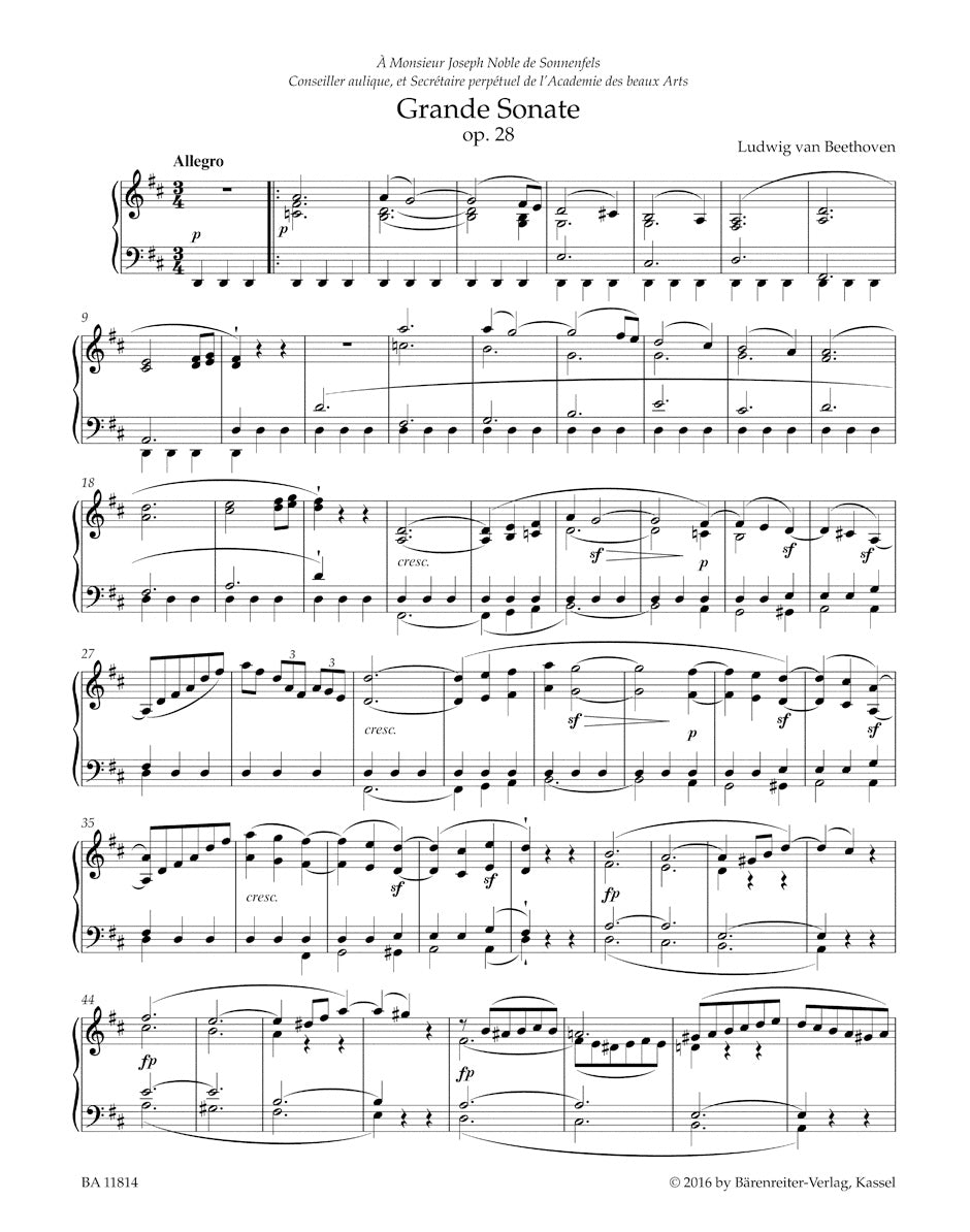 Beethoven Sonata for Pianoforte D major op. 28 "Pastorale"