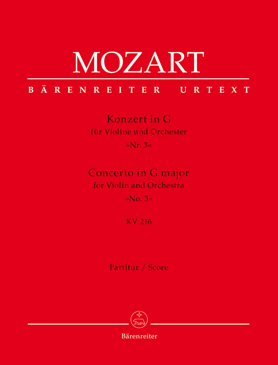Mozart Concerto for Violin and Orchestra Nr. 3 G major K. 216