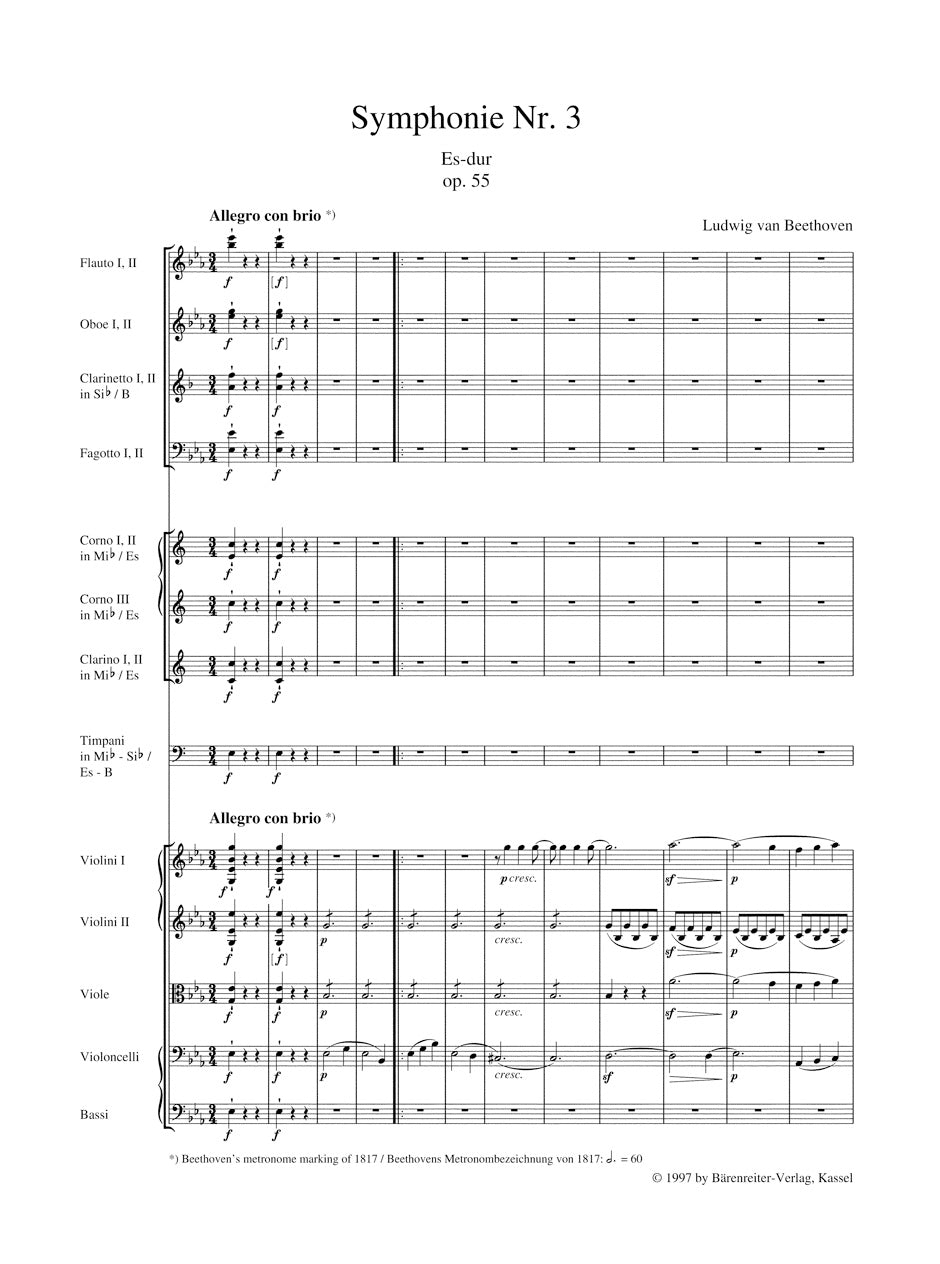 Beethoven Symphony Nr. 3 E-flat major op. 55 "Eroica" Study Score