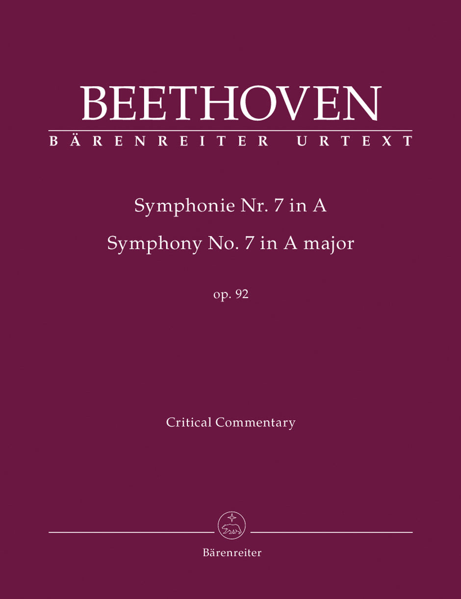Beethoven Symphony Nr. 7 A major op. 92 Critical Commentary