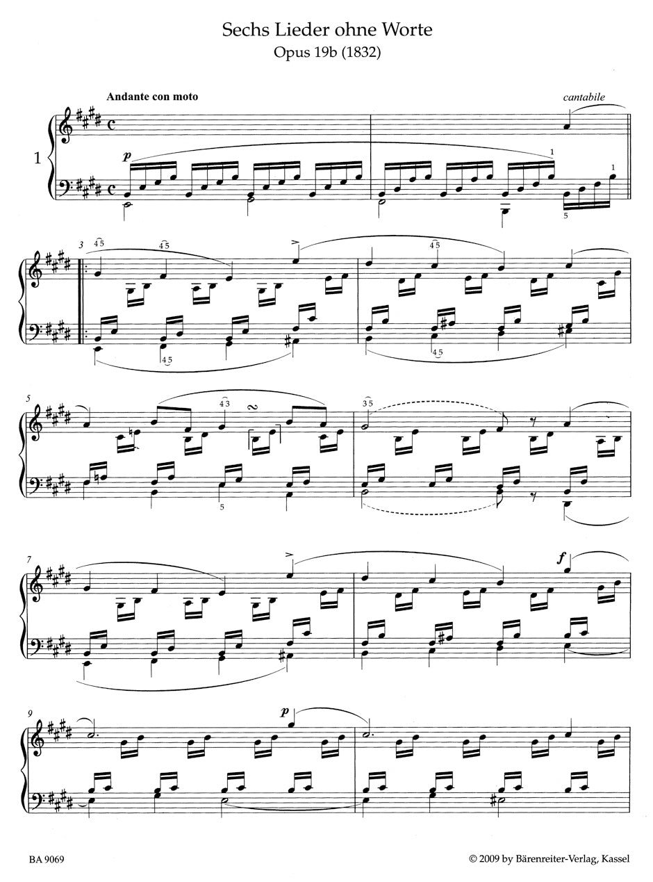 Mendelssohn Songs without Words