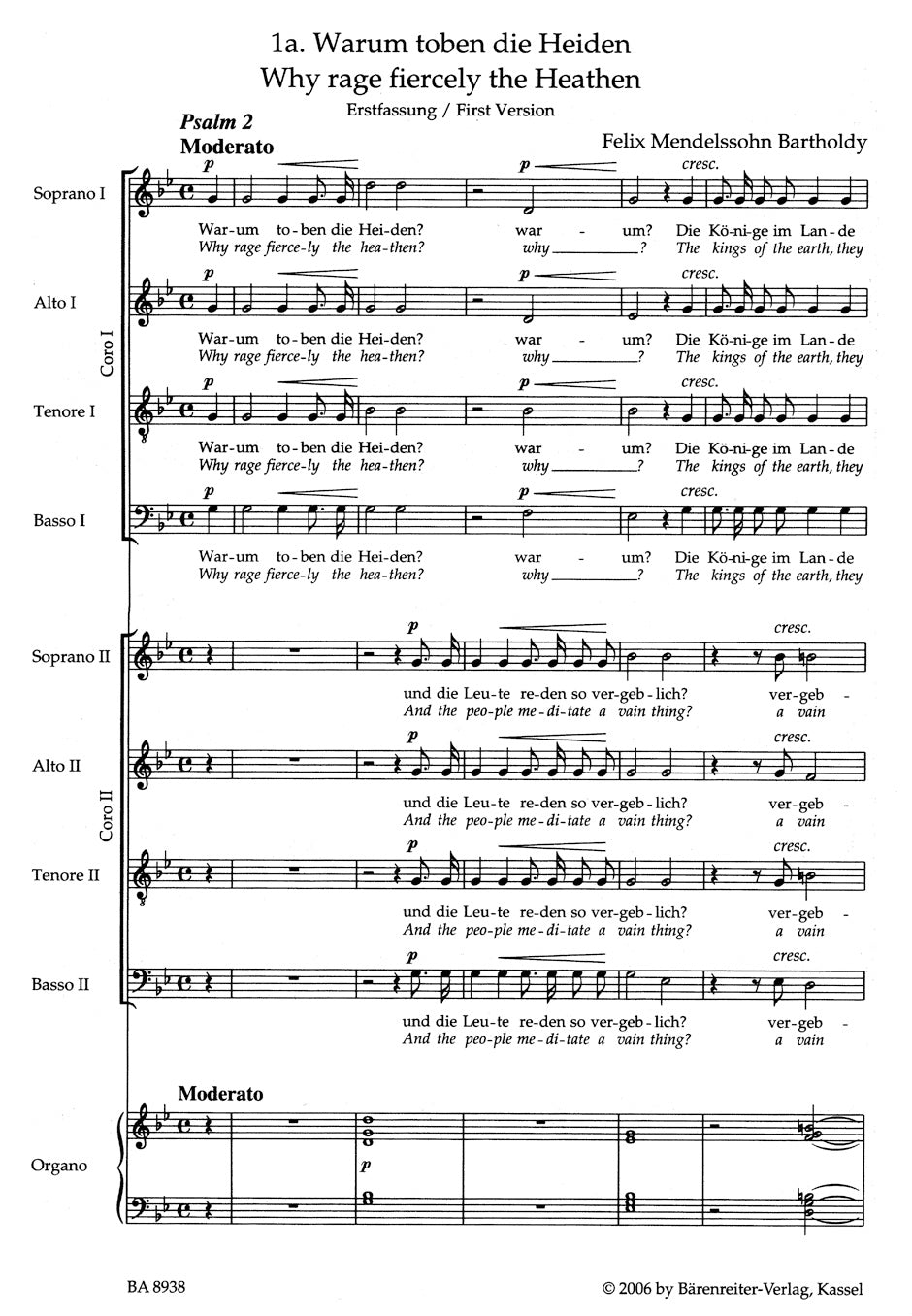 Mendelssohn Why rage fiercely the Heathen op. 78 (Psalm No. 2)