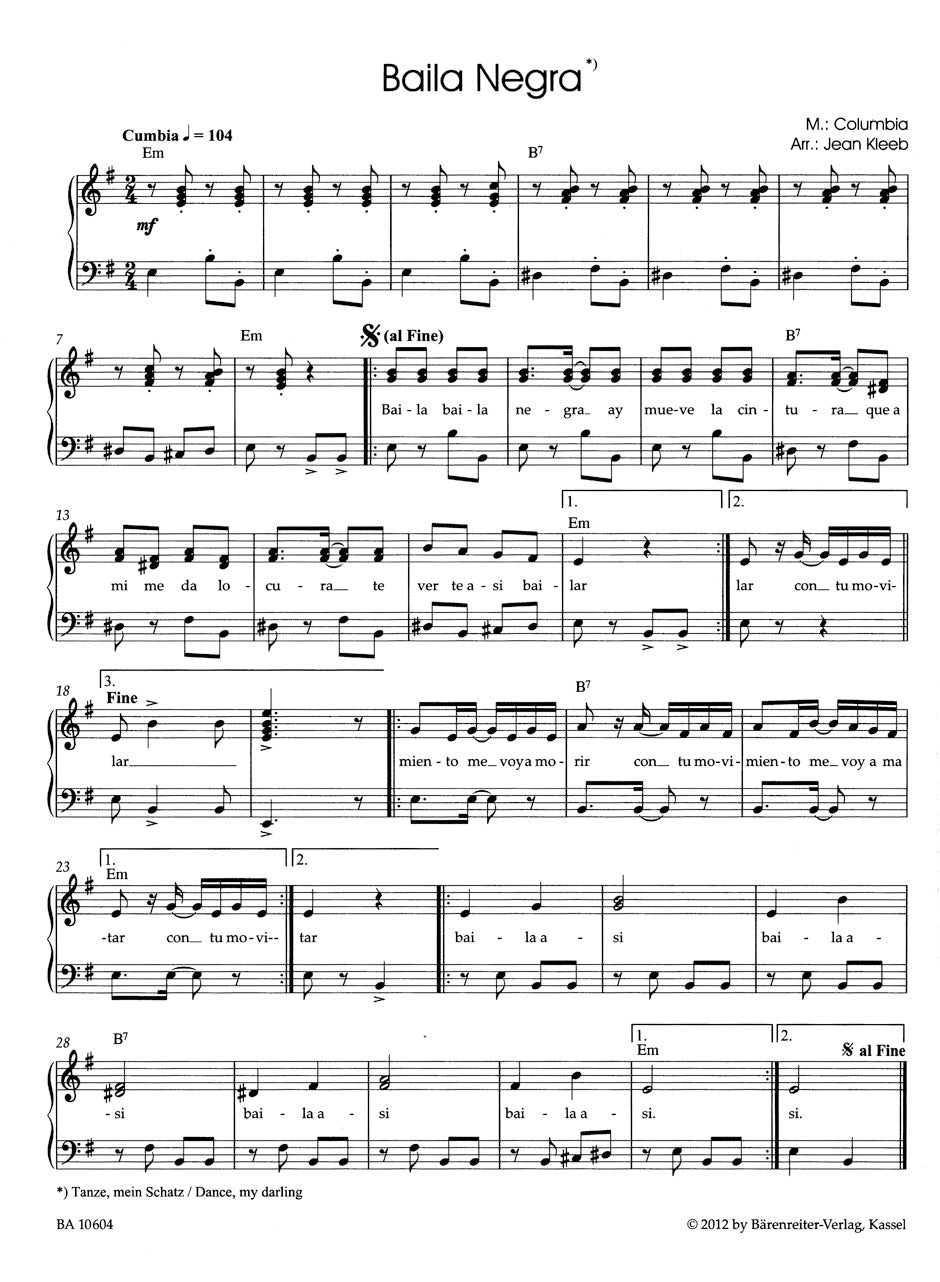 Baila Negra -13 new Latin-American Piano pieces-