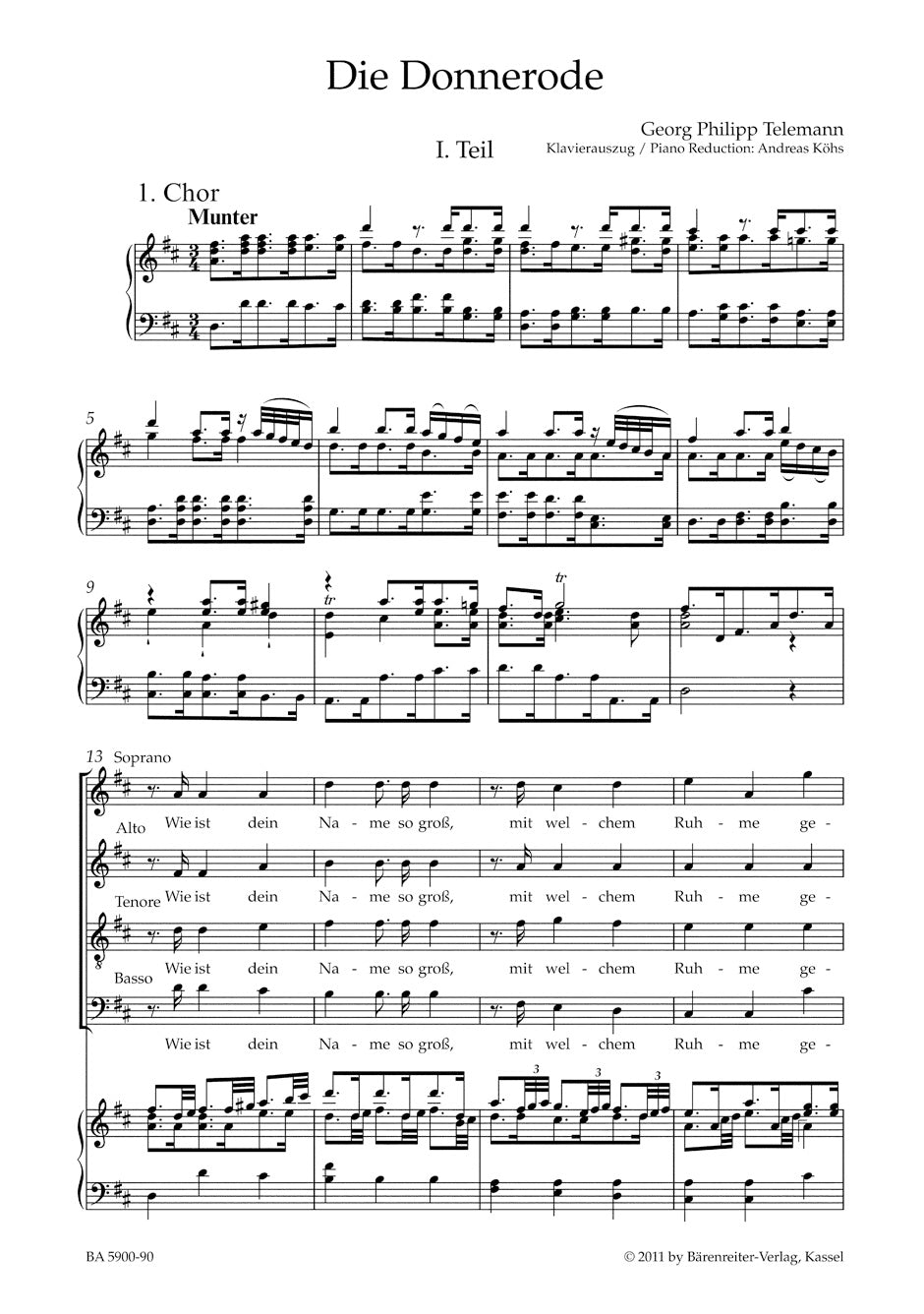 Telemann Die Donnerode TWV 6 : 3 -Sacred Oratorio in two Parts-