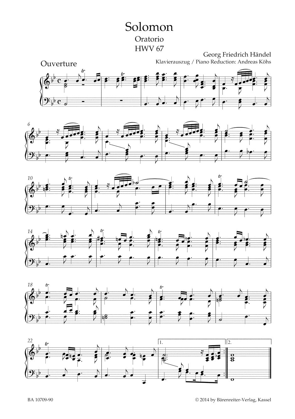 Handel Solomon HWV 67 -Oratorio in three acts-