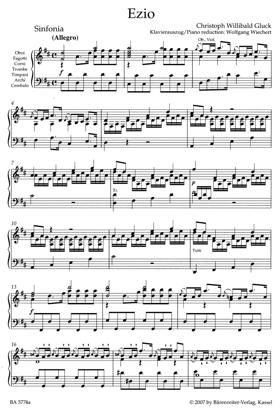 Gluck Ezio (1763/64) -Dramma per musica in tre atti- (Vienna Version)