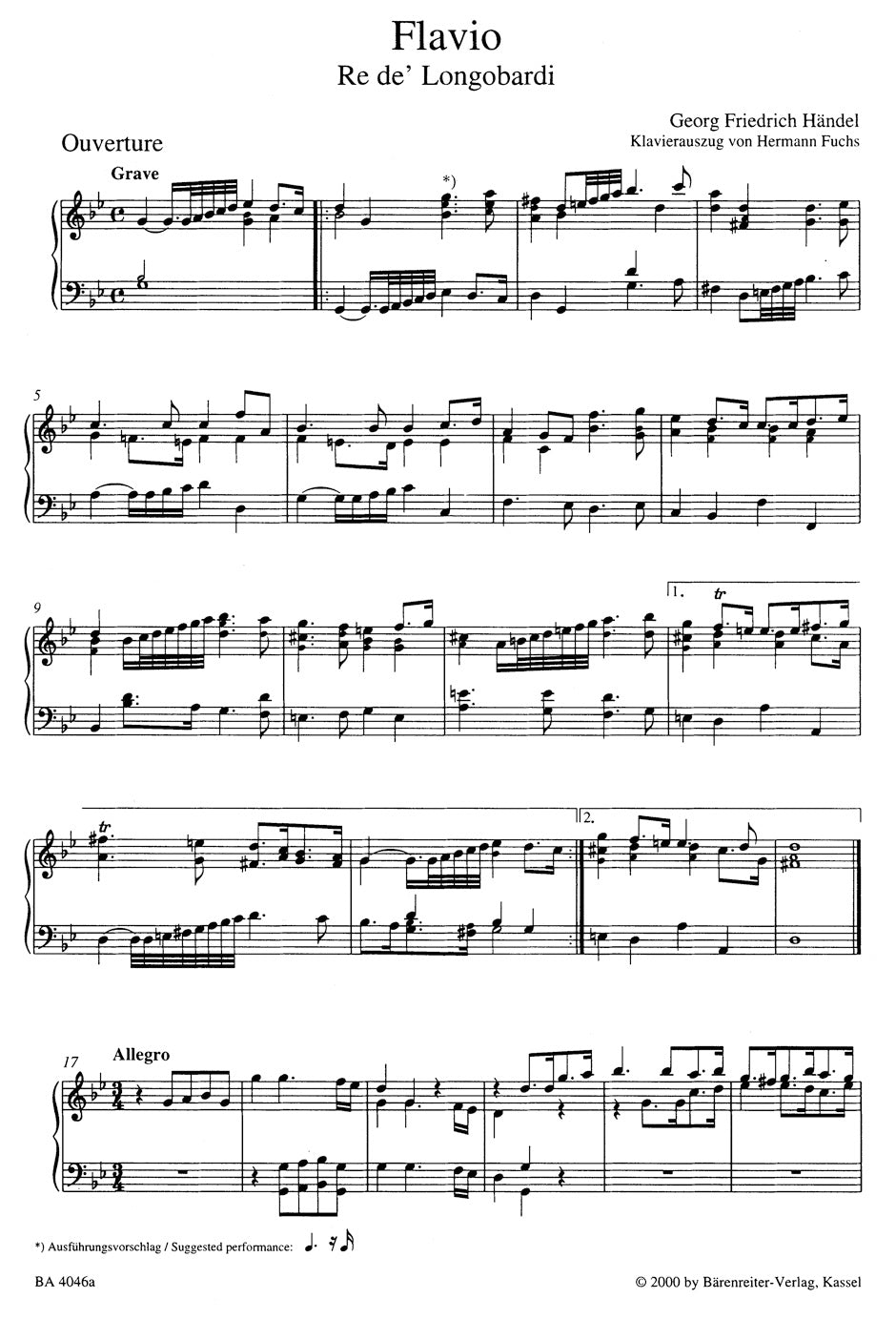 Handel Flavio, Re de' Longobardi (Flavio, König der Langobarden) HWV 16 -Dramma per musica in drei Akten-