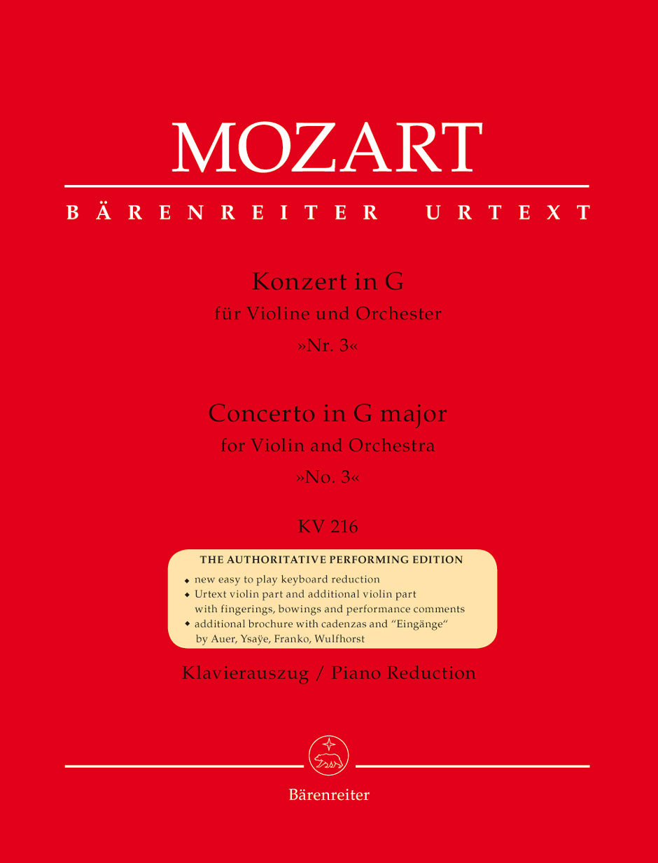 Mozart Concerto for Violin and Orchestra Nr. 3 G major K. 216