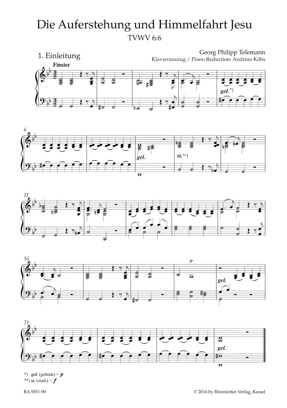 Telemann Die Auferstehung und Himmelfahrt Jesu TWV 6:6 -Oratorio-