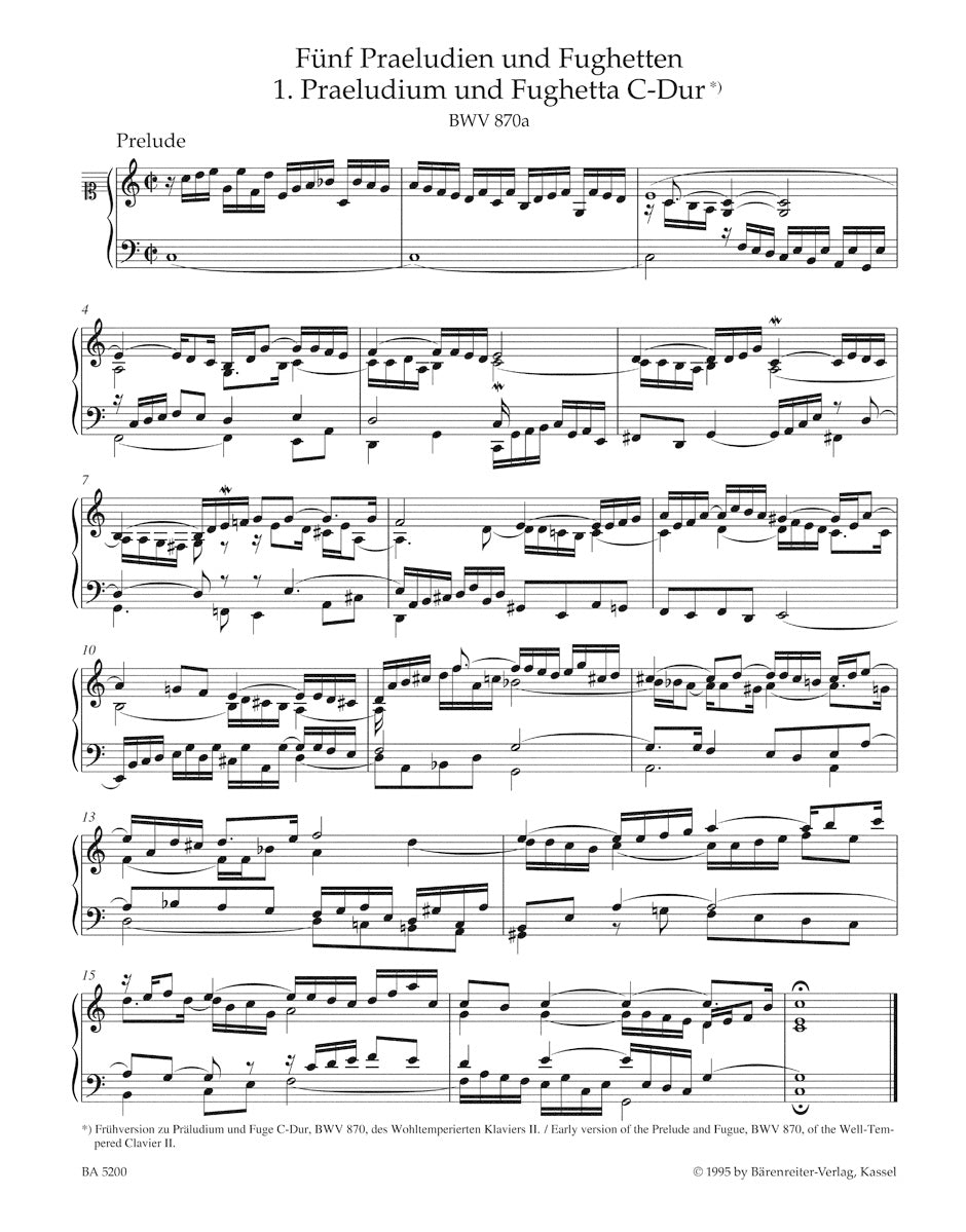 Bach Preludes and Fughettas composed in conjunction with the Well-Tempered Clavier II