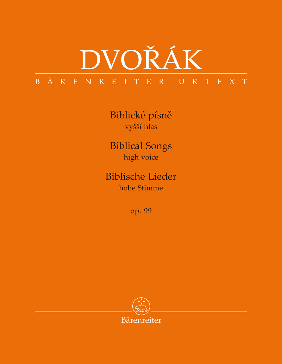 Dvorak Biblical Songs Opus 99 High Voice