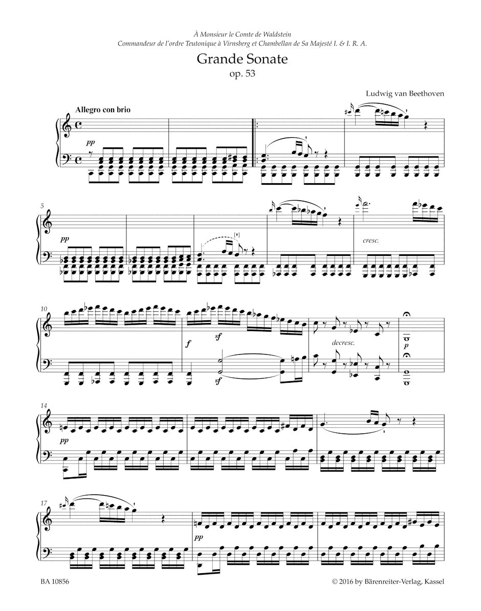 Beethoven Grande Sonate for Pianoforte C major op. 53 "Waldstein"