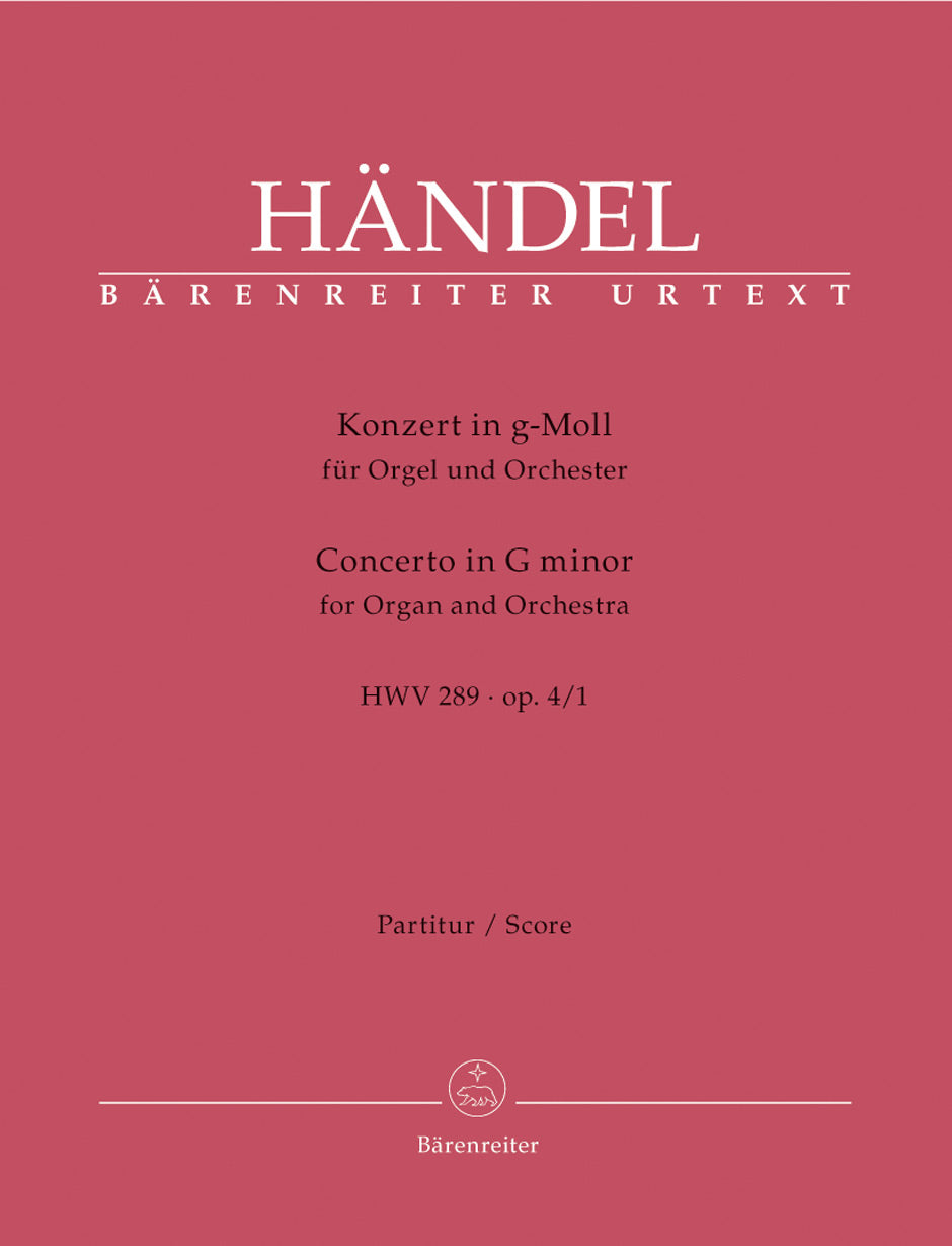 Handel Concerto for Organ and Orchestra G Minor op. 4/1 HWV 289