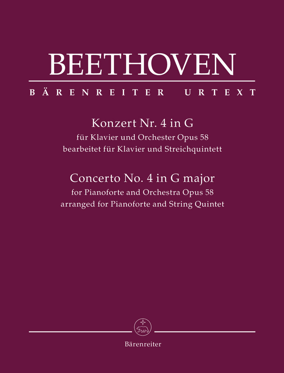 Beethoven Piano Concerto No 4 Opus 58 - Version for Piano and String Quartet