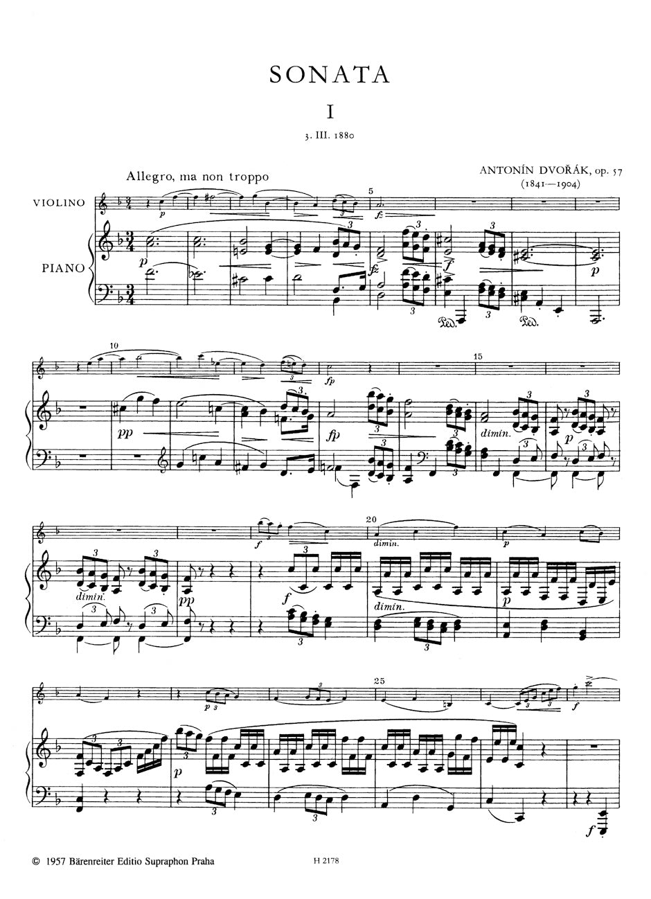Dvořák: Violin Sonate F-Dur, Op. 57