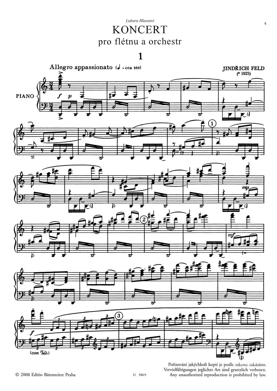 Feld Concerto for Flute, String Orchestra, Piano, Harp and Percussion