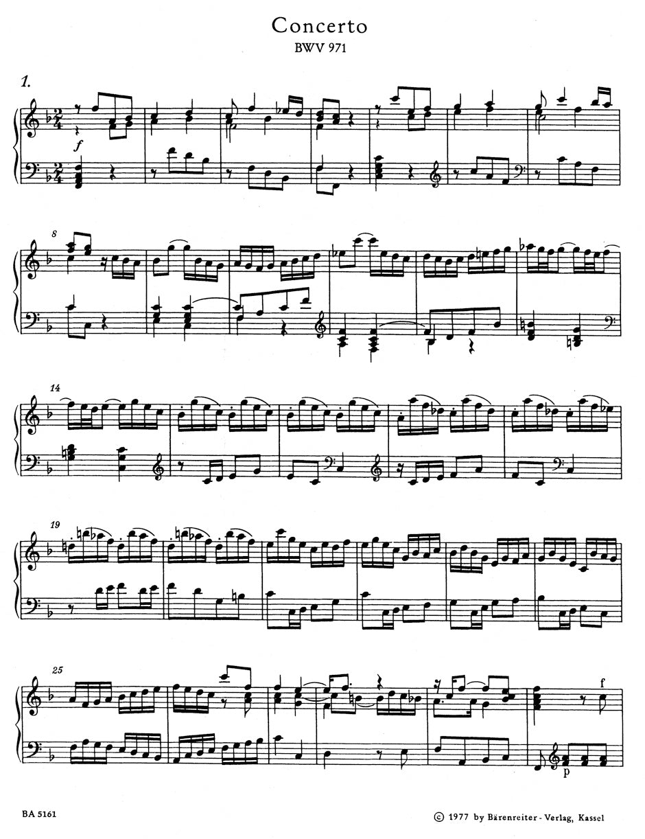 Bach: Italian Concerto, BWV 971 and French Overture, BWV 831 (Second Part of the Clavier Übung)